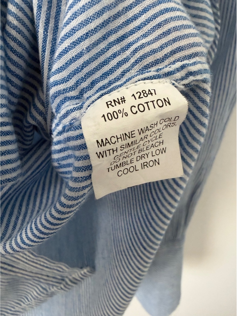 Nili Lotan Blue/White Striped Long Sleeve Button Up 100% Cotton Shirt Size S - Picture 7 of 8
